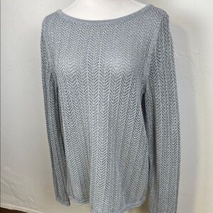 Talbots Silver Knit Sweater Medium